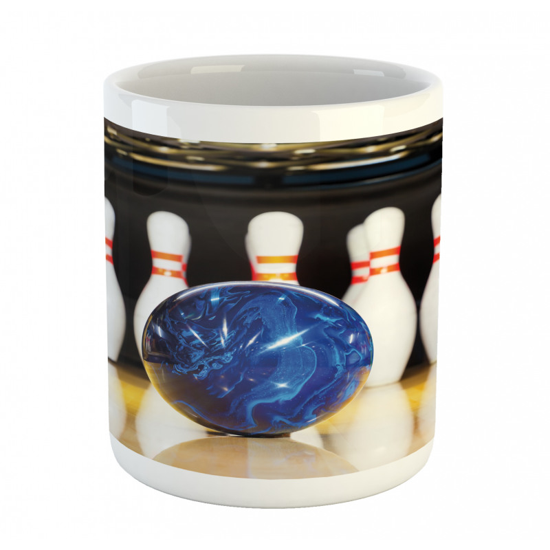 Blue Ball on Lane Mug