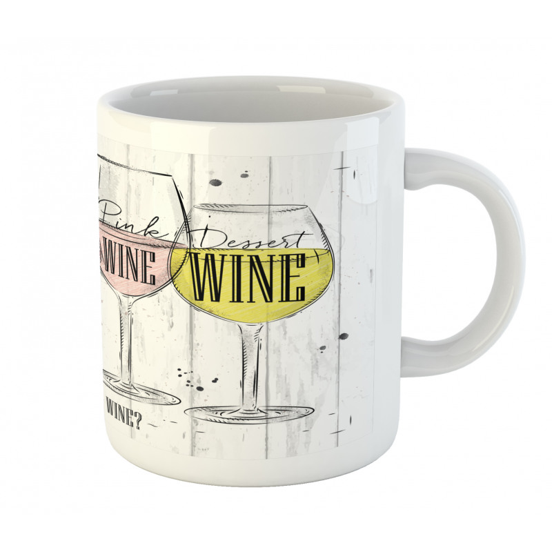 4 Types of Wine Rustic Mug