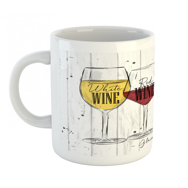 4 Types of Wine Rustic Mug