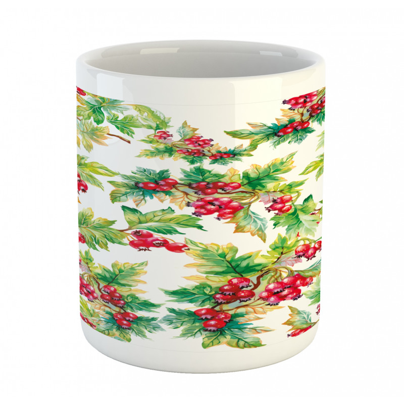 Watercolor Berries Winter Mug