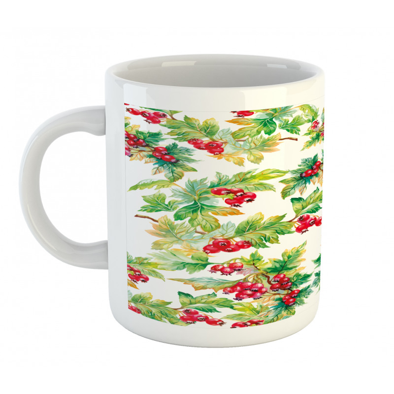 Watercolor Berries Winter Mug