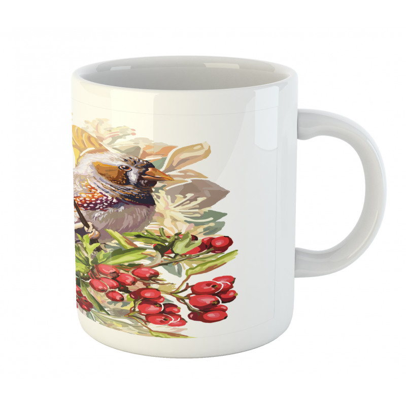 Colorful Bird and Shrubs Mug