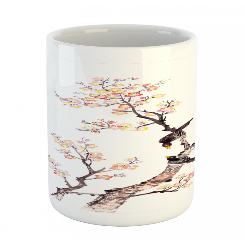 Chinese Paint of Flowers Mug