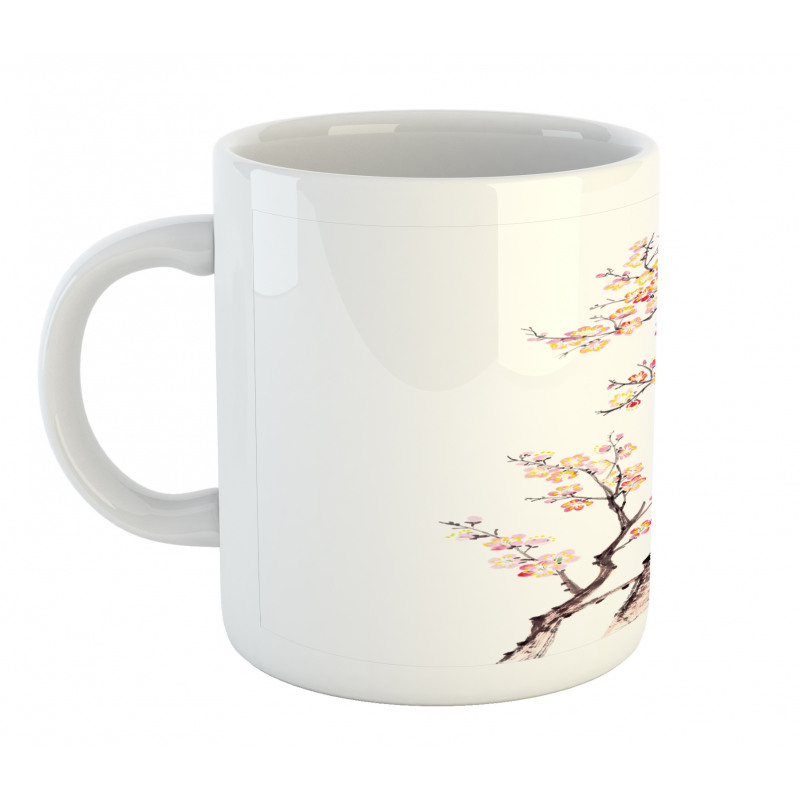 Chinese Paint of Flowers Mug