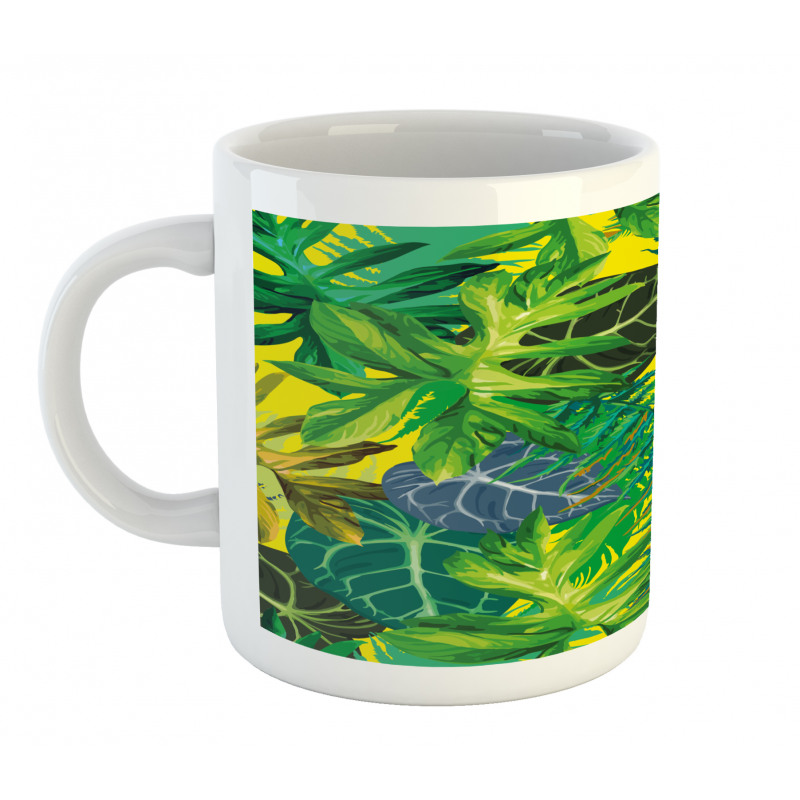 Exotic Leaves Watercolor Mug