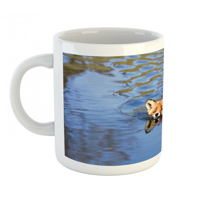 Fox Swimming in River Mug