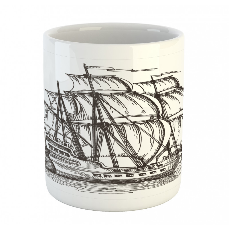 Retro Ship on Water Mug