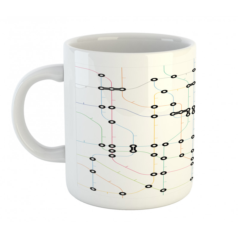 Colorful Lines Metro Scheme Mug