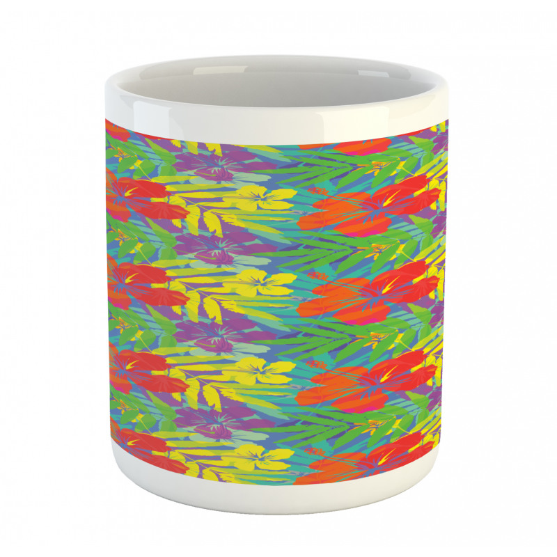 Abstract Vibrant Hibiscus Mug