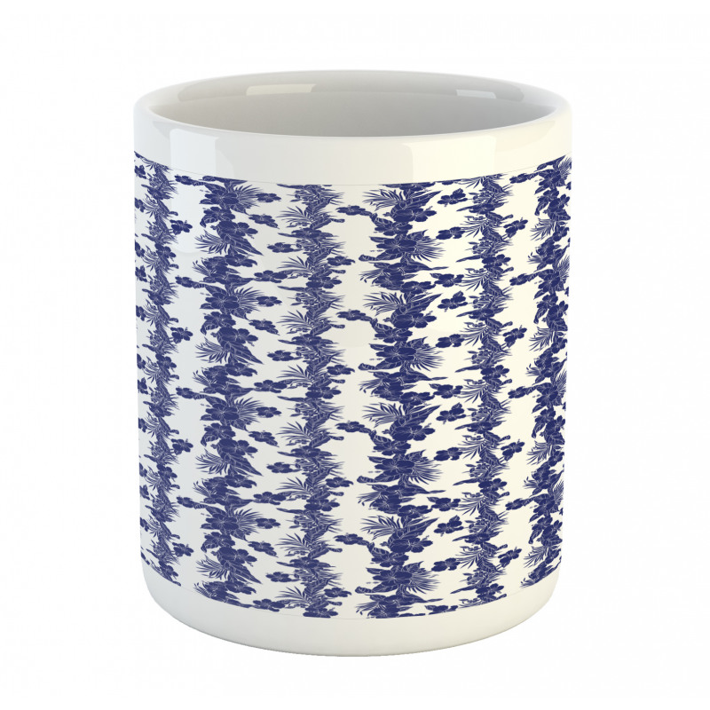 Blue and White Hibiscus Mug