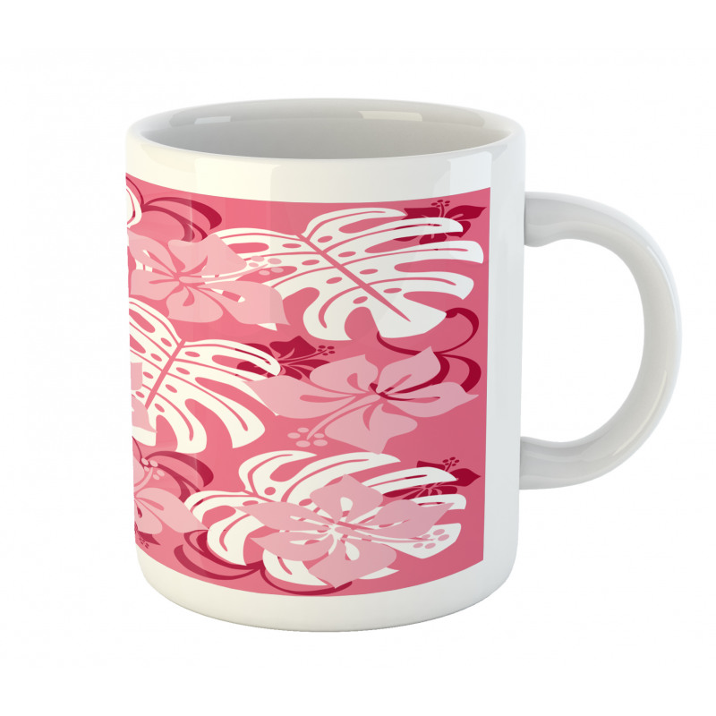 Monstera Leaves Blossoms Mug