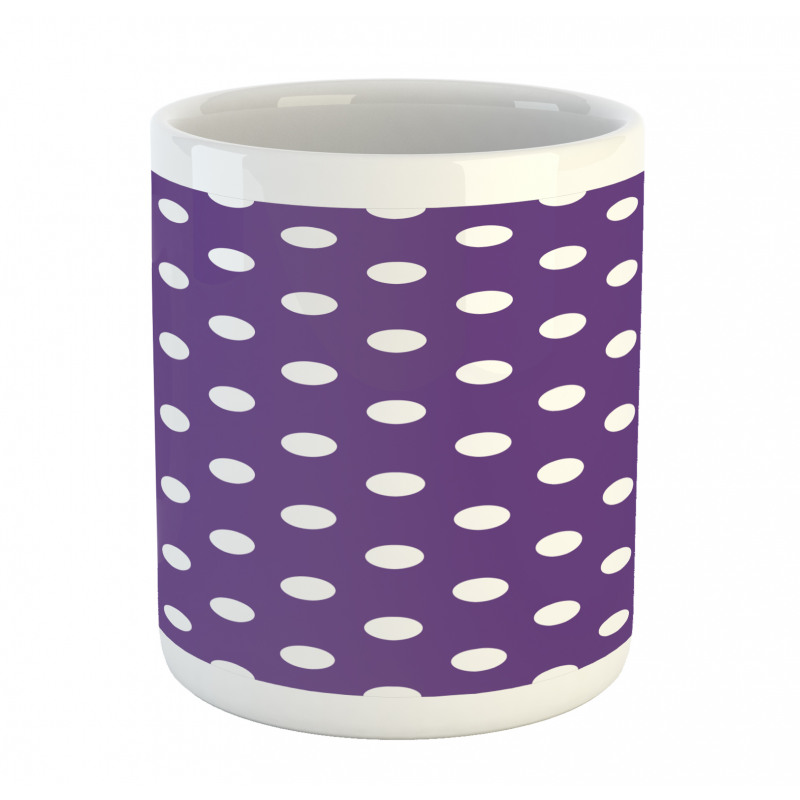 White Polka Dots Retro Mug