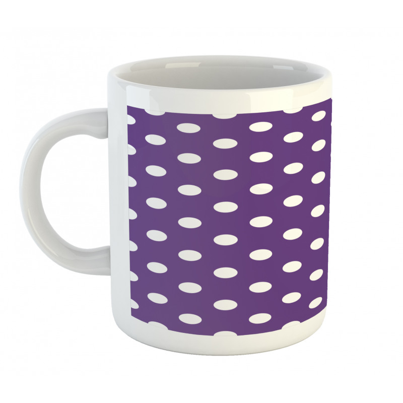 White Polka Dots Retro Mug