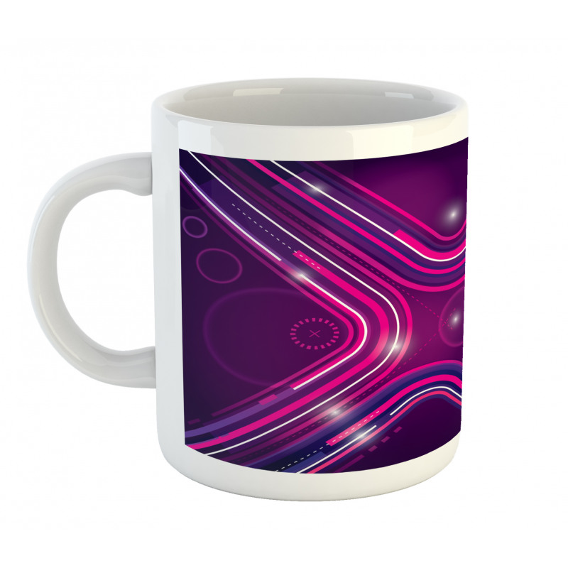 Purple Lines Circles Mug