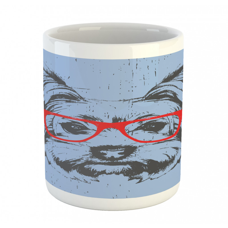 Fun Portrait Red Glasses Mug