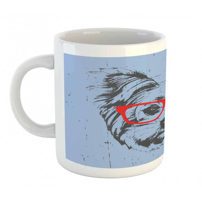 Fun Portrait Red Glasses Mug