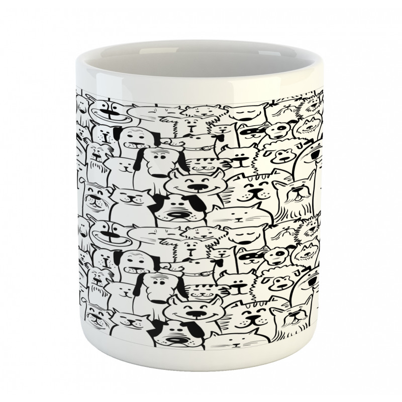 Dogs and Cat Composition Mug