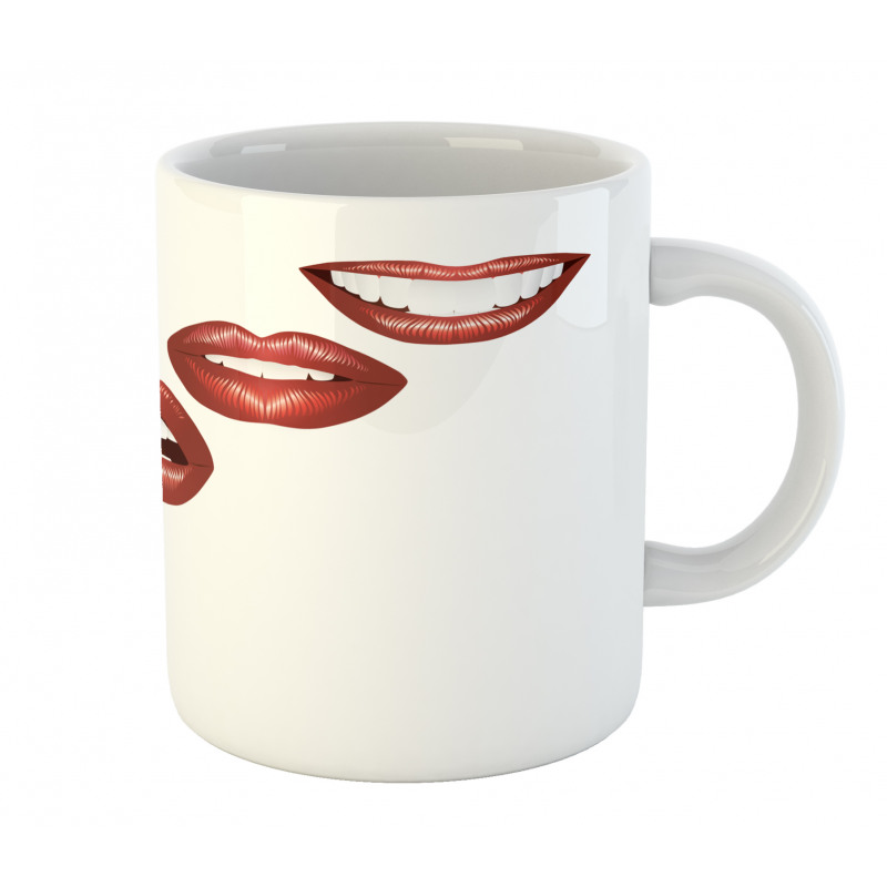 Vivid Full Red Lips Feminine Mug