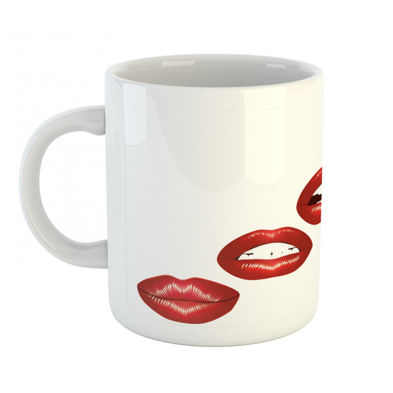 Vivid Full Red Lips Feminine Mug