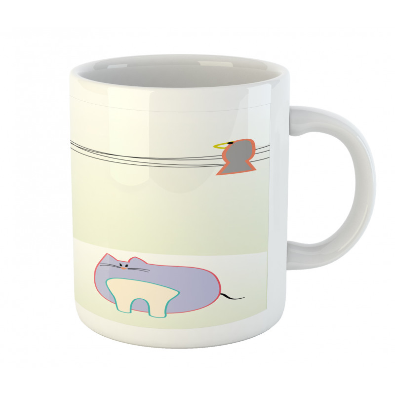 Bird Cat Flowers Mug