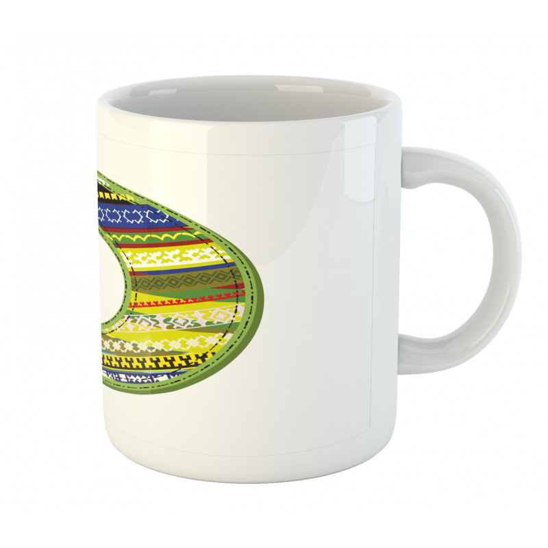 Letter Ornament Retro Mug