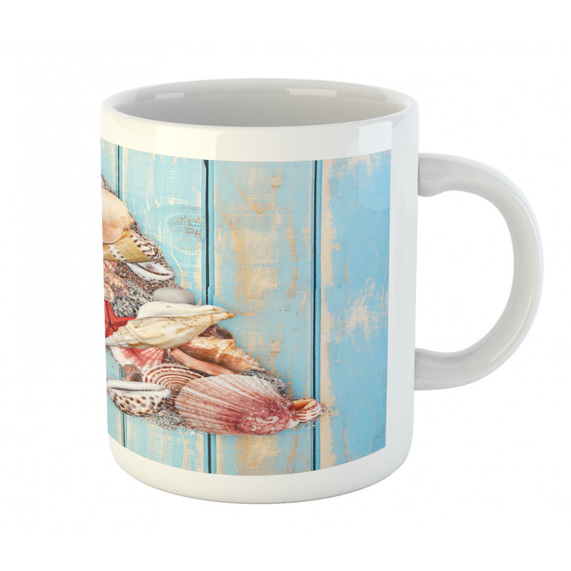 Seashell Wood Backdrop Mug