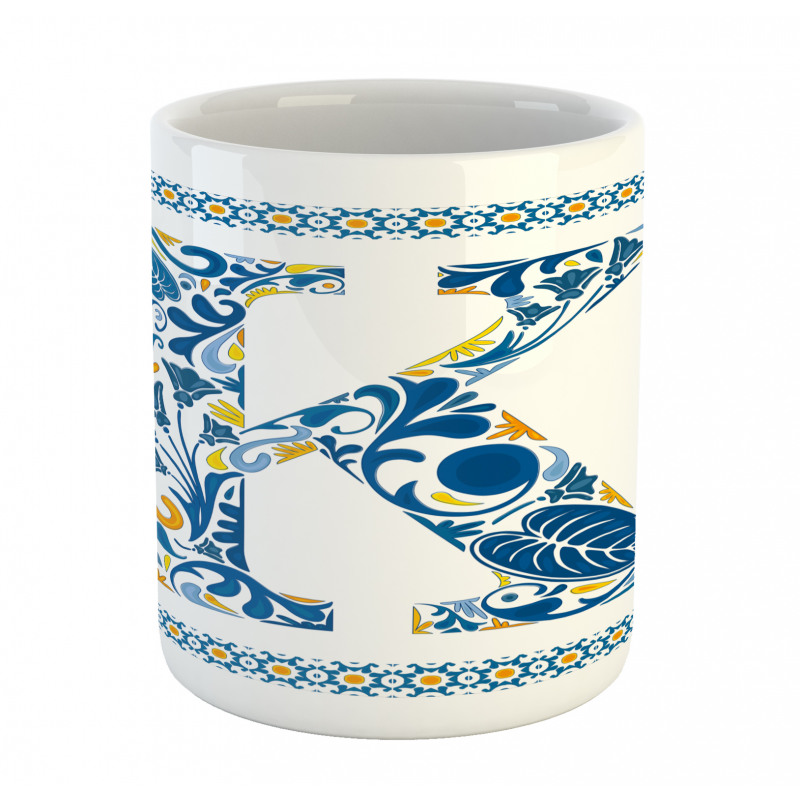 Leaves Blooms Initial Mug