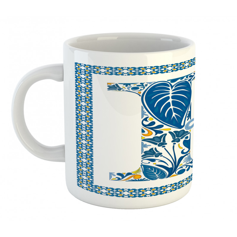 P and Forest Leaves Mug
