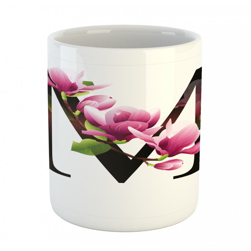 M with Magnolia Floral Mug