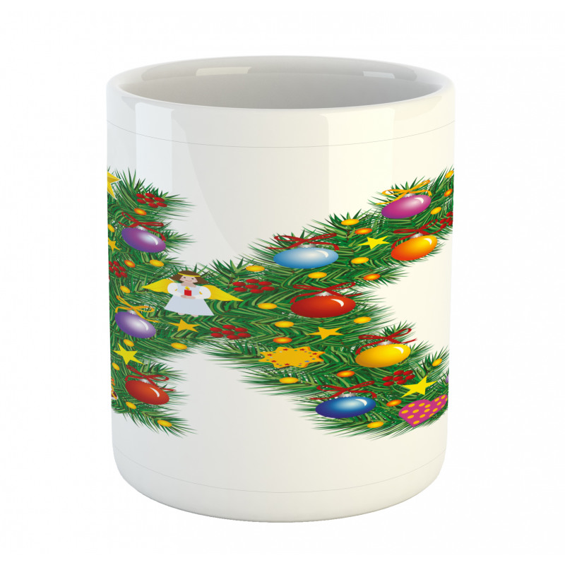 Tree Font Xmas Mug