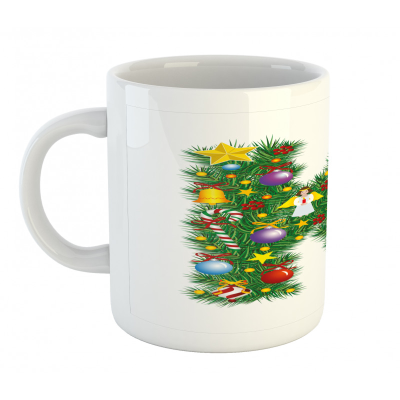 Tree Font Xmas Mug