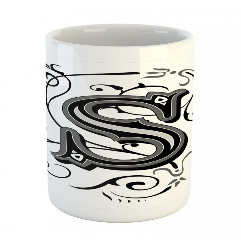 Monochrome Uppercase S Mug