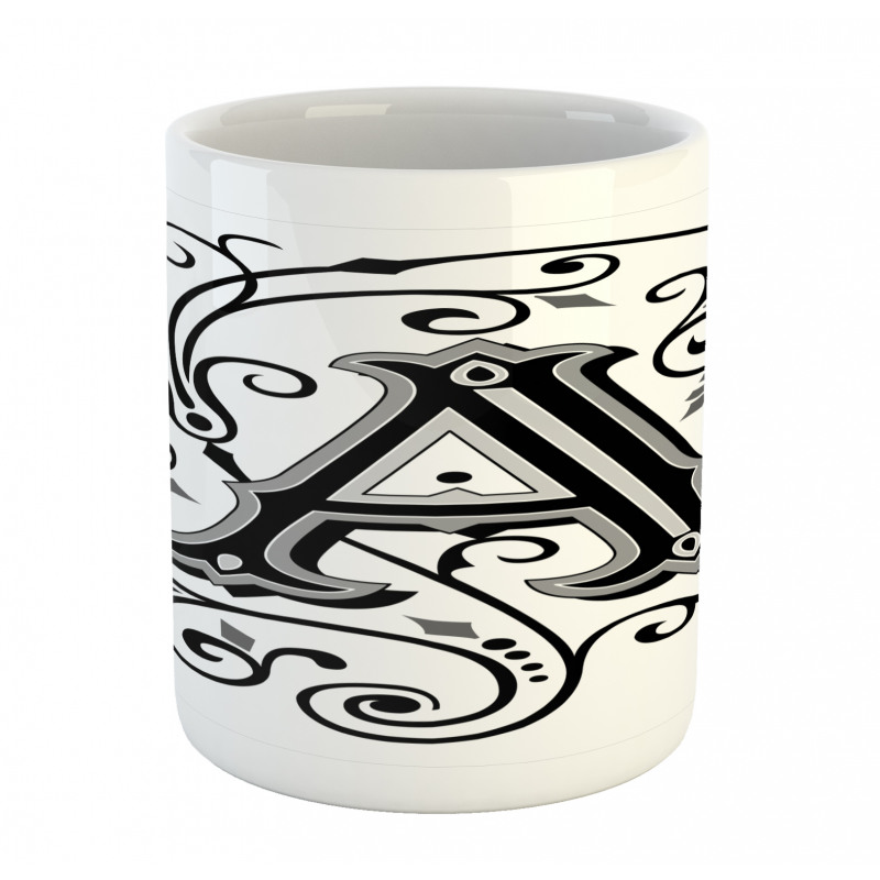 Abstract First Letter Mug