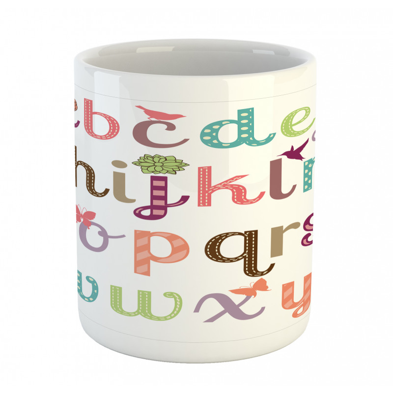 Girly Feminine Alphabet Mug