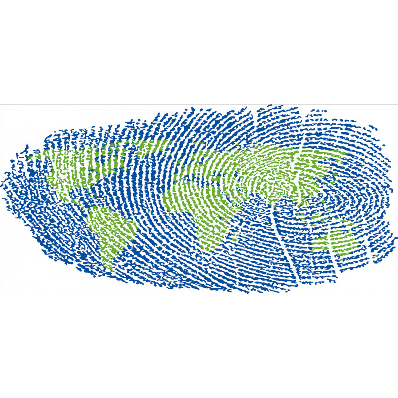 Fingerprint World Map Mug