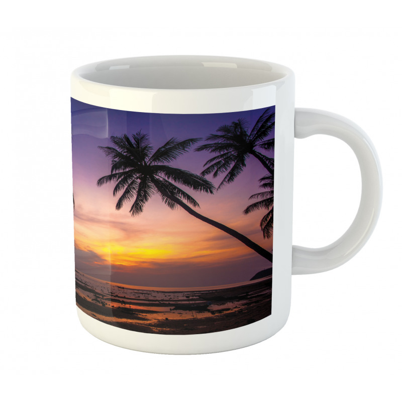 Vivid Twilight Palm Trees Mug