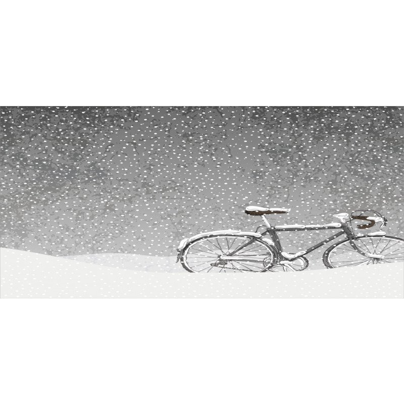 Bicycle Snow Calm Scene Mug