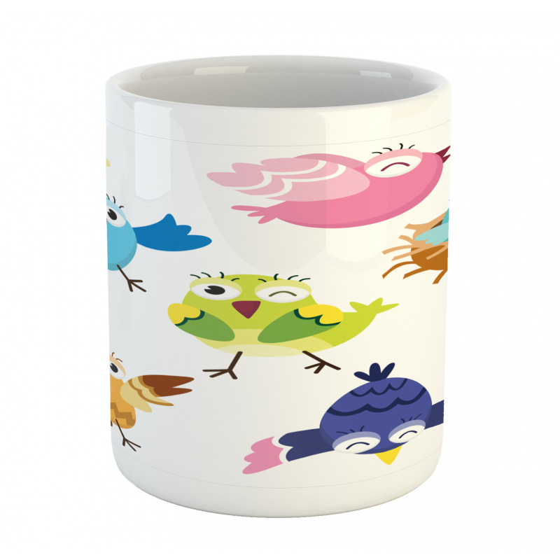 Funny Birds Sun Cartoon Mug