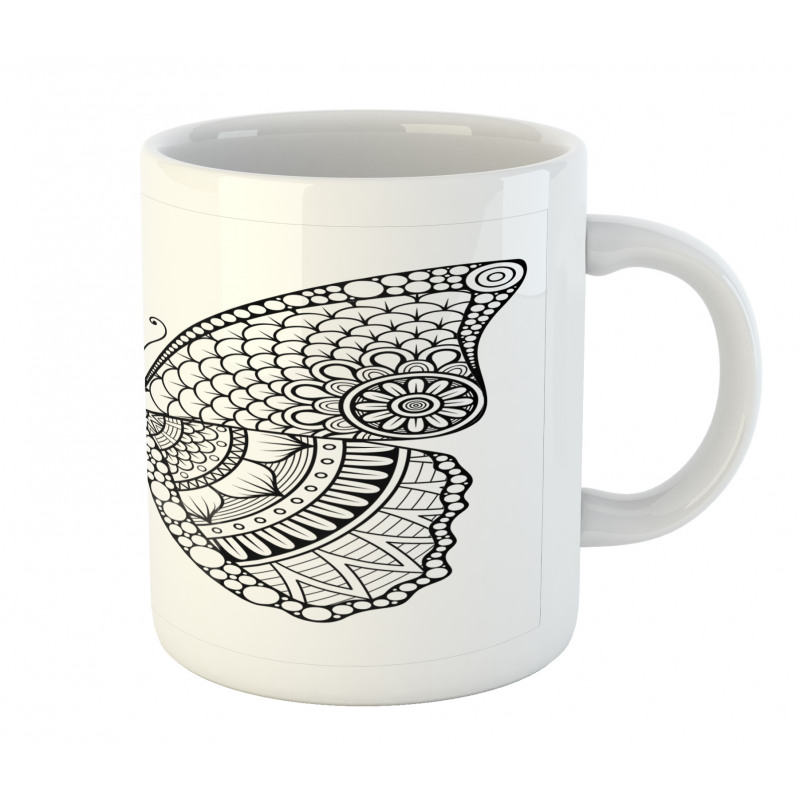 Monochrome Butterfly Graphic Mug