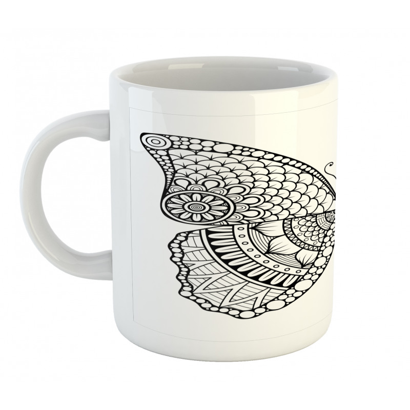 Monochrome Butterfly Graphic Mug