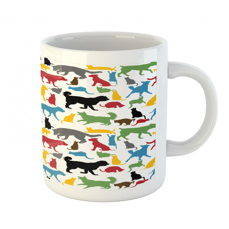 Colorful Cats and Dogs Mug