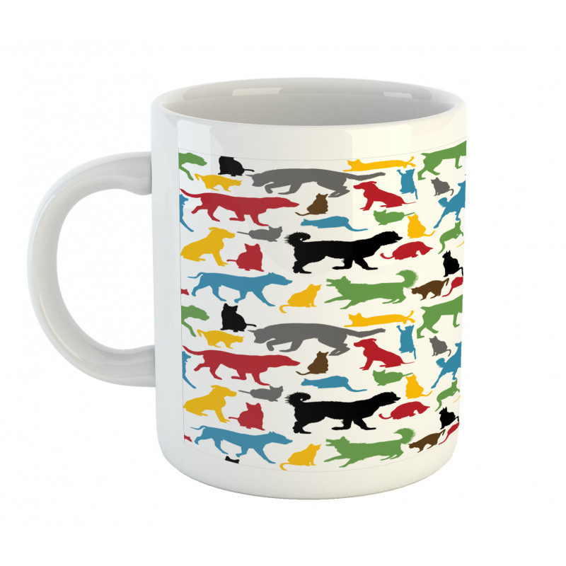 Colorful Cats and Dogs Mug