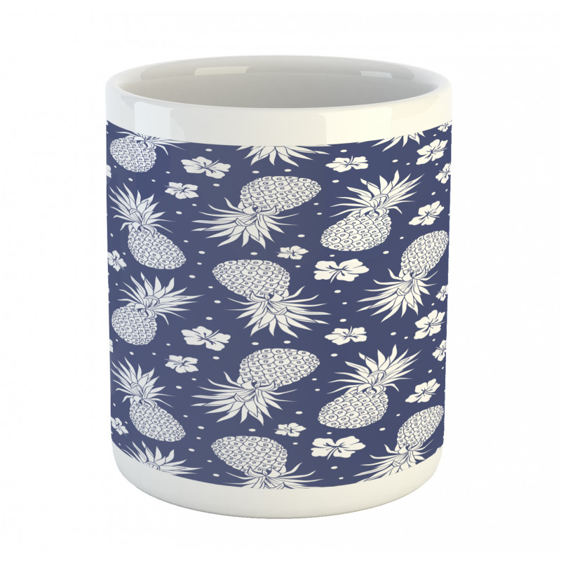 Pineapple Floral Vintage Mug