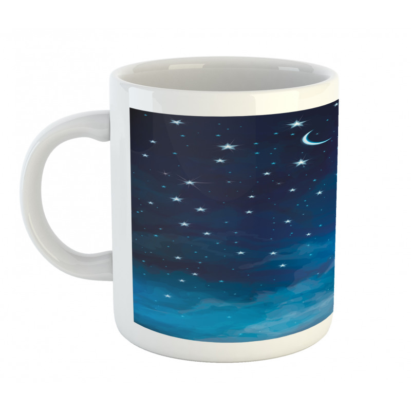 Night Time with Moon Star Mug