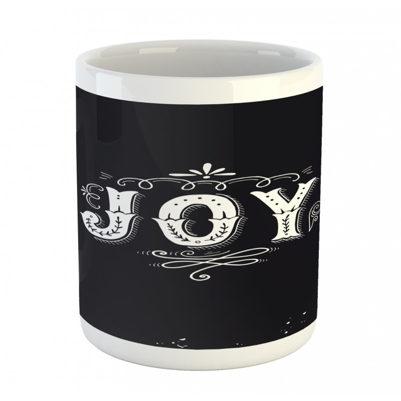 Retro Style Ornate Words Mug