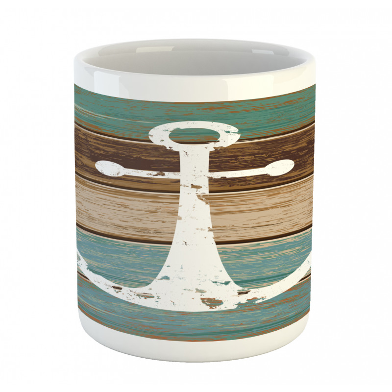 Grunge Marine Wooden Plank Mug