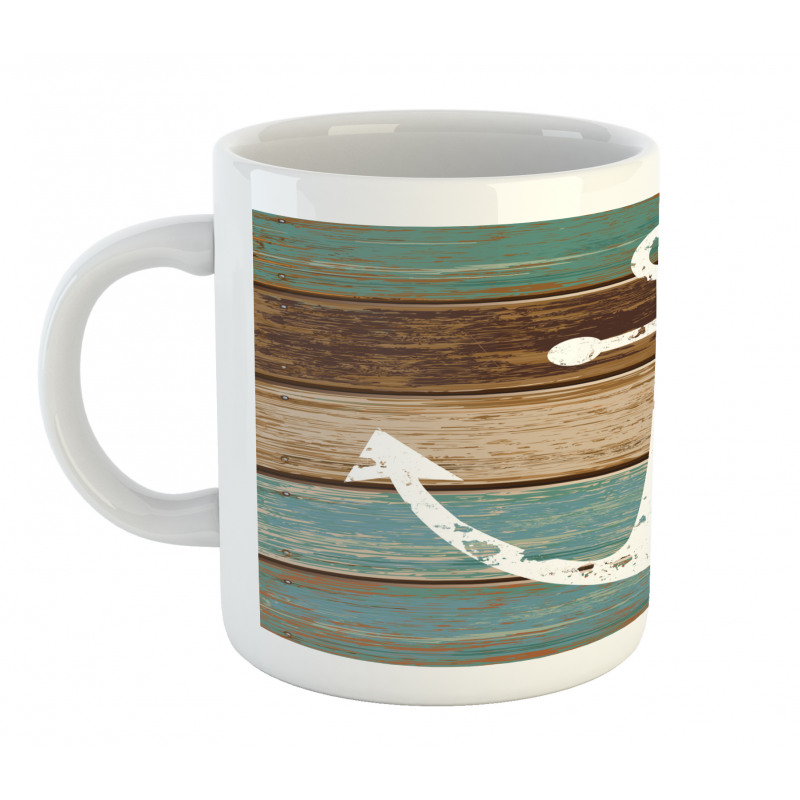 Grunge Marine Wooden Plank Mug