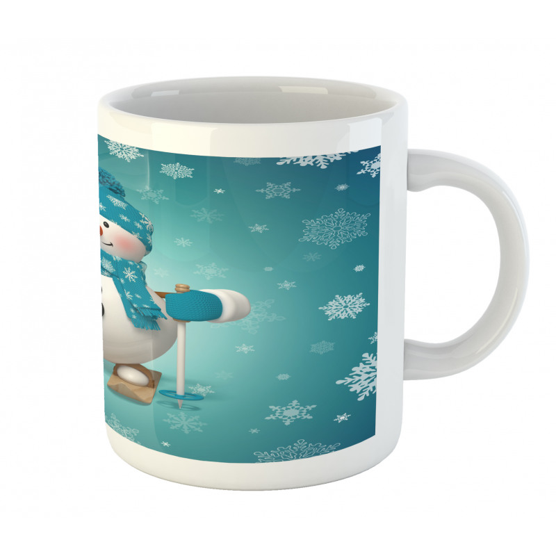 Skiing Snowflakes Fun Mug