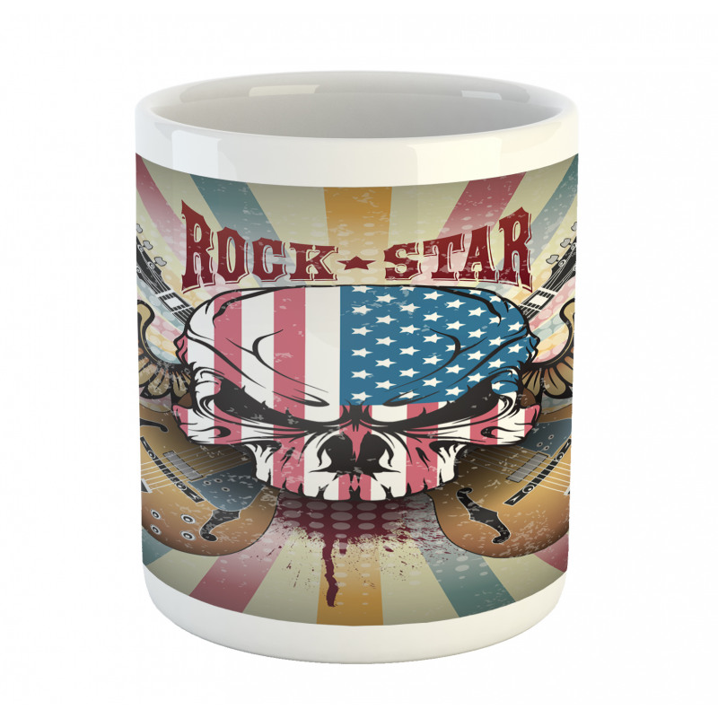 Angry Skull America Flag Mug