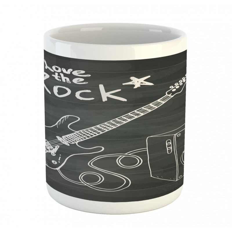 Love Rock Music Sketch Mug